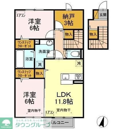 グローリアコート Aの物件間取画像